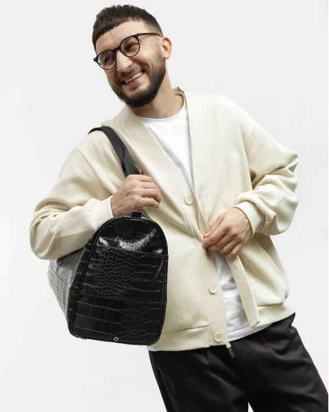 "BAREL BAG" рептилія, чорна