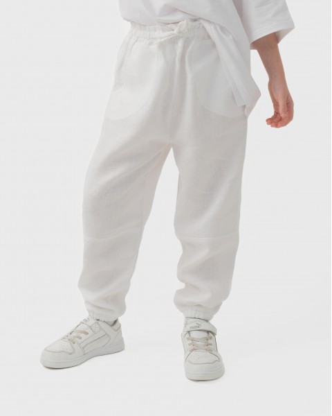 Лляні штани білі (98-134 см.)
