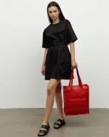 "Office bag large" екошкіра, червона