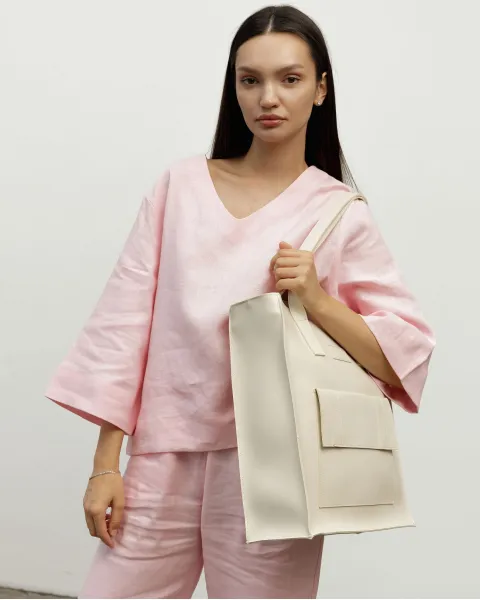 "Office bag large" екошкіра, слонова кістка