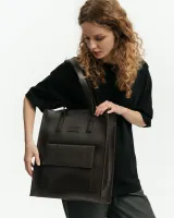 "Office bag large" екошкіра, коричнева