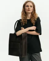 "Office bag large" екошкіра, коричнева