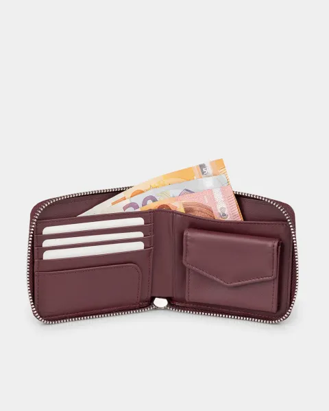 Гаманець "Zip Wallet" шкіряний, бордо