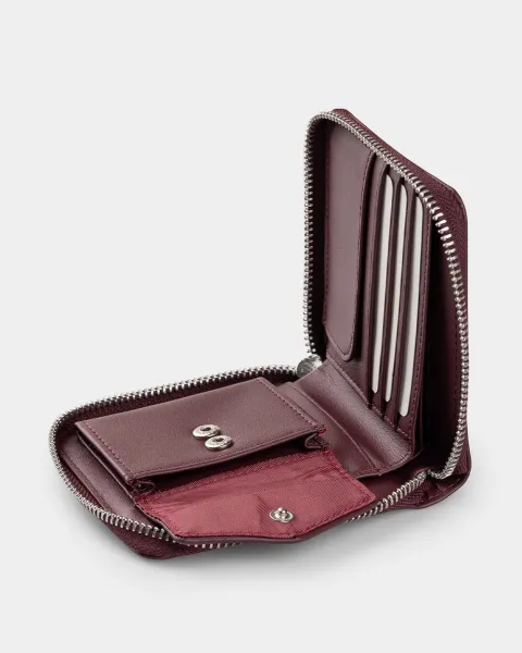 Гаманець "Zip Wallet" шкіряний, бордо