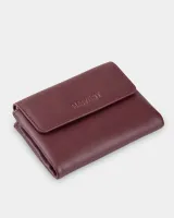 Гаманець "Trifold" шкіряний, бордо
