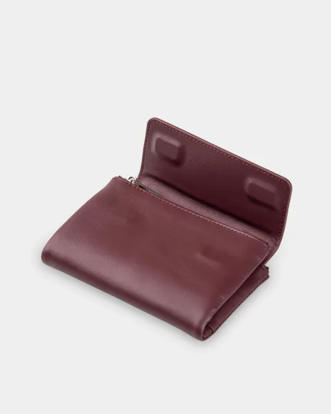 Гаманець "Trifold" шкіряний, бордо