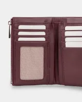 Гаманець "Trifold" шкіряний, бордо