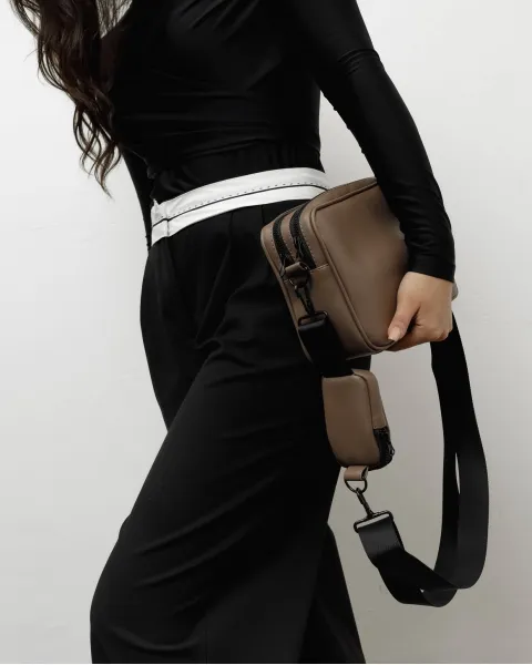 "CROSSBODY BAG" екошкіра, бежева
