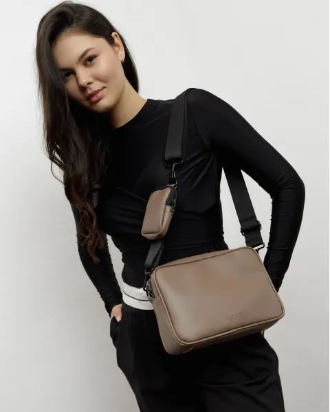 "CROSSBODY BAG" екошкіра, бежева