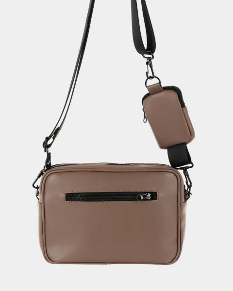 "CROSSBODY BAG" екошкіра, бежева