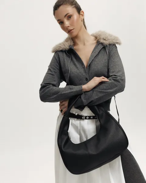 "Roxy mini" шкіряна, чорна