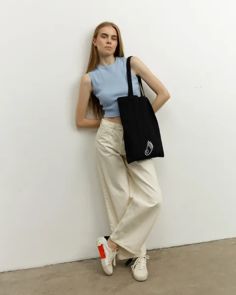 Шопер "Country bag" чорний, принт mini