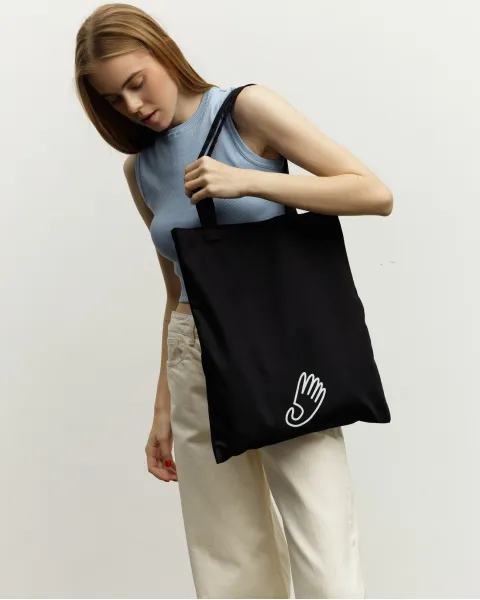 Шопер "Country bag" чорний, принт mini