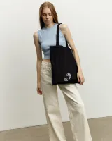 Шопер "Country bag" чорний, принт mini