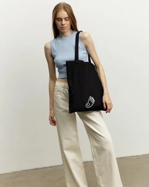 Шопер "Country bag" чорний, принт mini