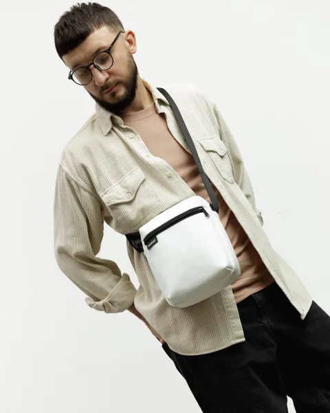 МЕСЕНДЖЕР "DOPP 01" ЕКОШКІРА, БІЛИЙ
