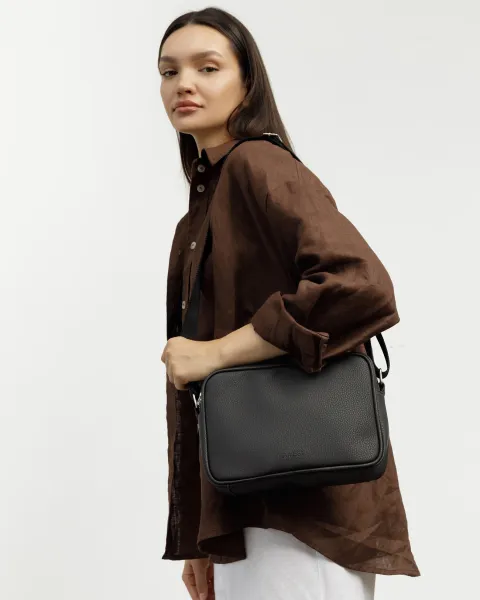 "CROSSBODY" ЕКОШКІРА, ЧОРНА