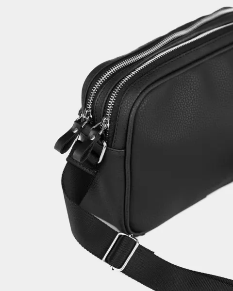 "CROSSBODY" ЕКОШКІРА, ЧОРНА