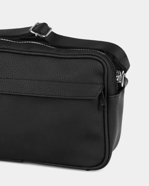 "CROSSBODY" ЕКОШКІРА, ЧОРНА