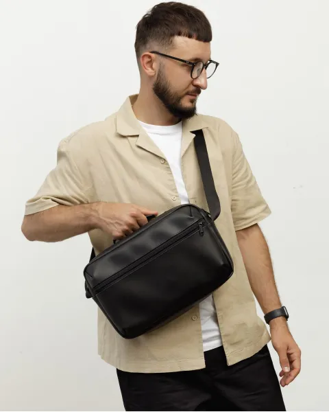 СУМКА "DAILY BAG 01" екошкіра, чорна
