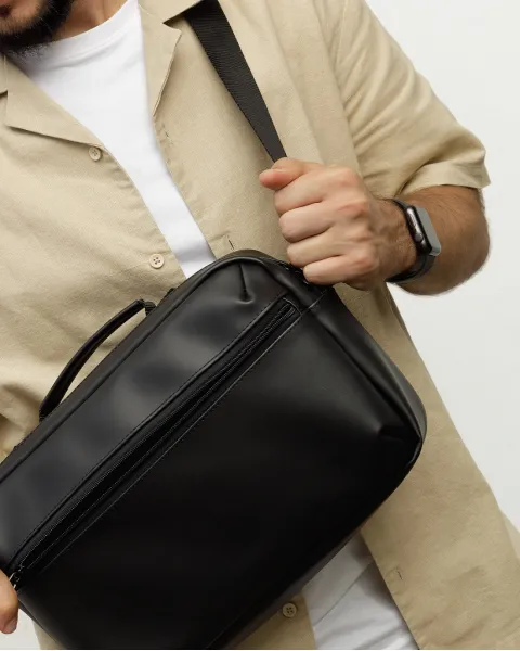 СУМКА "DAILY BAG 01" екошкіра, чорна