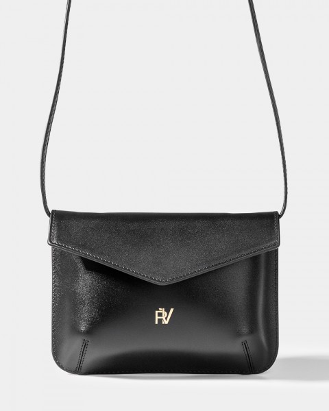 Сумка "Camellia" шкіряна, чорна