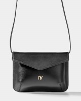 Сумка "Camellia" шкіряна, чорна