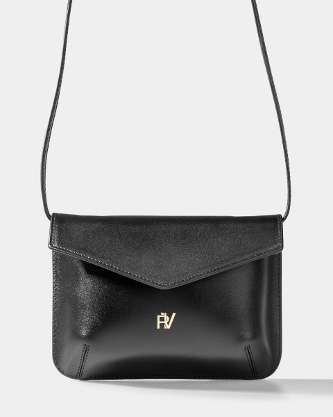 Сумка "Camellia" шкіряна, чорна