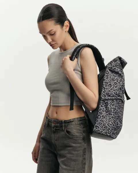 "Basic Rolltop" (23 л.) принт леопард сірий