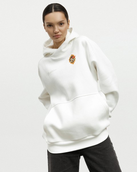 Худі "Еssential" молочне, принт Лисиця і Кіт