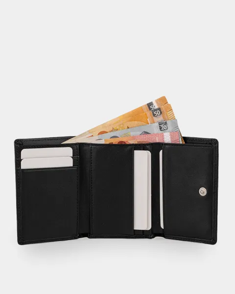 Гаманець "Trifold mini" шкіряний, чорний