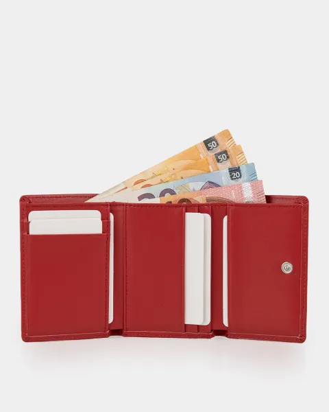 Гаманець "Trifold mini" шкіряний, червоний