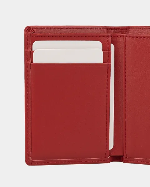 Гаманець "Trifold mini" шкіряний, червоний