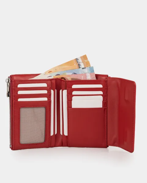 Гаманець "Trifold" шкіряний, червоний
