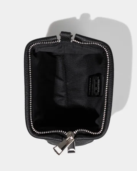 Косметичка "Kaya mini" шкіряна, чорна