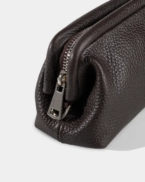 Косметичка "Kaya mini" шкіряна, коричнева