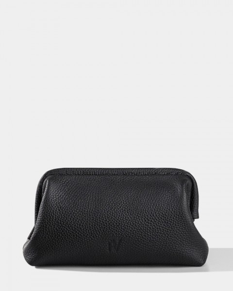 Косметичка "Kaya" шкіряна, чорна