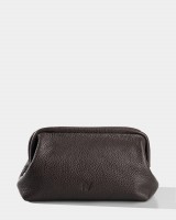 Косметичка "Kaya" шкіряна, коричнева
