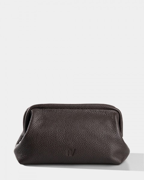 Косметичка "Kaya" шкіряна, коричнева