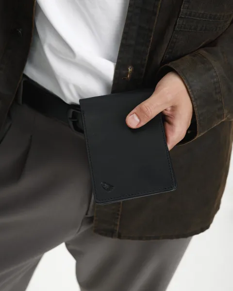 Гаманець "Travel holder" шкіряний, чорний