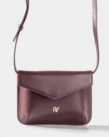 Сумка "Camellia" шкіряна, баклажанова