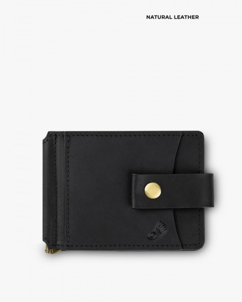 Гаманець холдер шкіряний, чорний