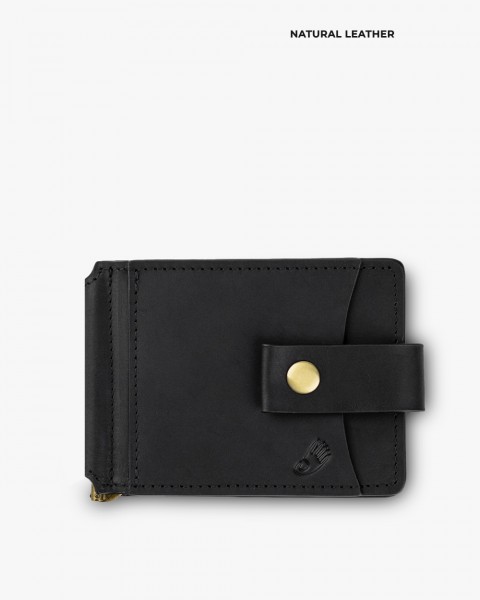 Гаманець холдер шкіряний, чорний