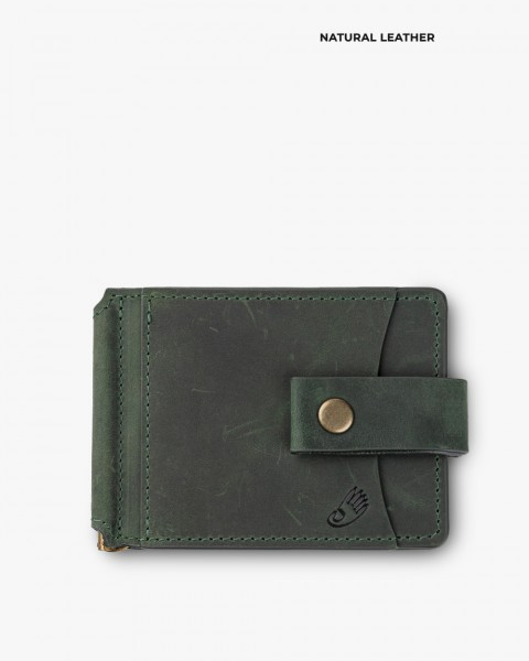 Гаманець холдер шкіряний, смарагд