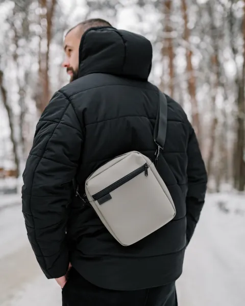 МЕСЕНДЖЕР "DOPP" ЕКОШКІРА, СІРИЙ МАТОВИЙ