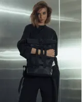"MESH 1" екошкіра, чорний (зі знімною сіткою)