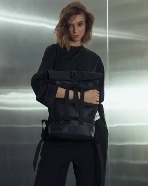 "MESH 1" екошкіра, чорний (зі знімною сіткою)