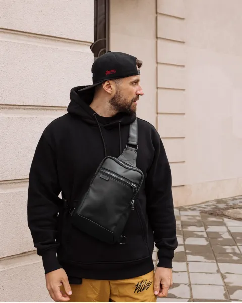 "SHUTTLE UNO BAG" ЕКОШКІРА, ЧОРНА