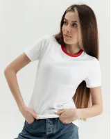 Футболка "Cute" з окантовкою, біла