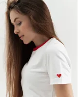 Футболка "Cute" з окантовкою, біла